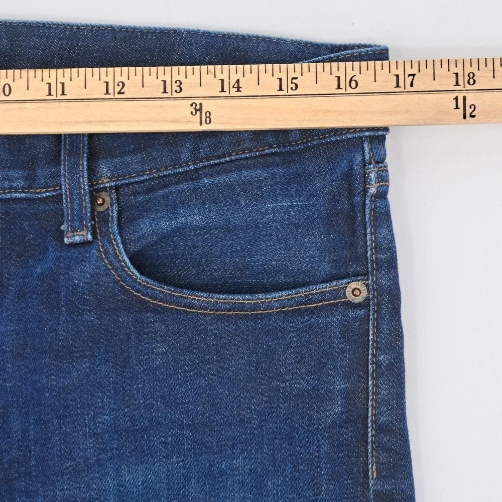 Uniqlo Slim Straight Jeans Mens 33x34 Cotton Indigo Selvedge Kaihara Denim